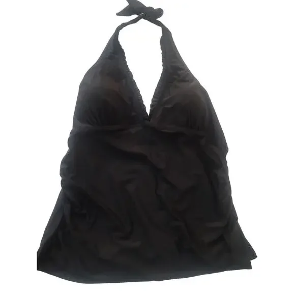 Womens Halter Swimsuit Top 3X Black - Picture 1 of 4